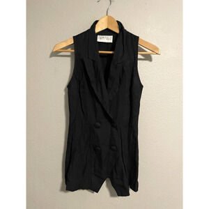 Vintage Rampage Juniors Vest Size 3 Black Double Breasted Grunge Punk 90s Y2K